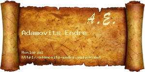 Adamovits Endre névjegykártya